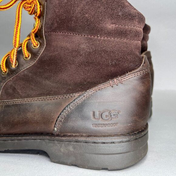 UGG Barrington Boots Men's‎ 12 Brown Leather Waterproof Insulated Outdoor Winter - Picture 6 of 15